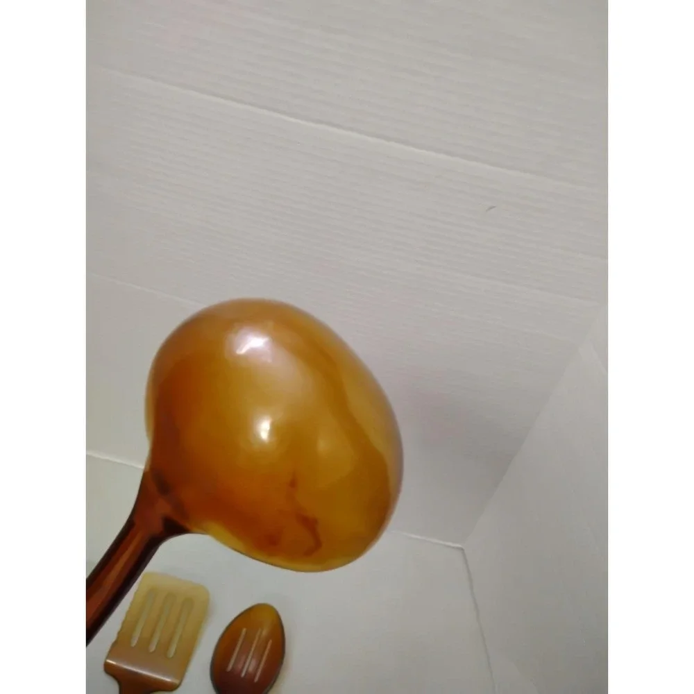 Lot of 4 Vintage Ultratemp Translucent Amber Cooking Utensils Robinson Knife Co